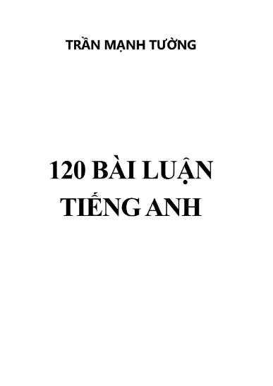 Sách 120 Bài Luận Tiếng Anh - Trần Mạnh Tường PDF tải FREE có tiếng Việt