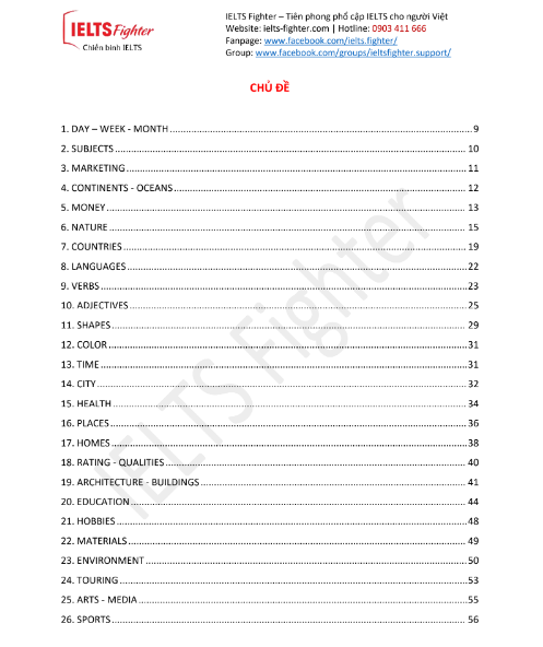 Sách 2500 Từ Vựng Ielts Hay Gặp PDF tải FREE