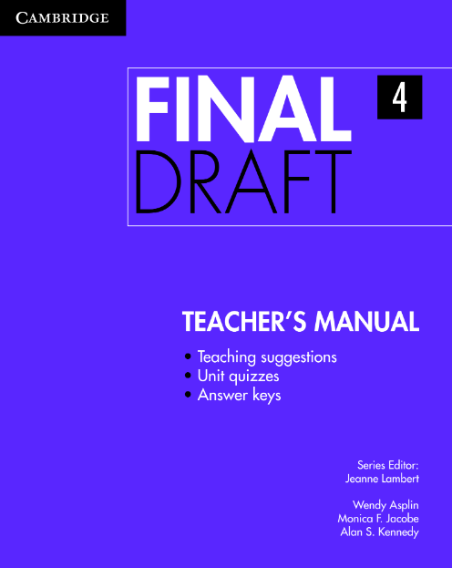 Sách Final Draft 4 Teacher's Manual PDF tải FREE
