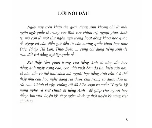 Sách Luyện Kỹ Năng Nghe Và Viết Chính Tả Tiếng Anh PDF tải FREE