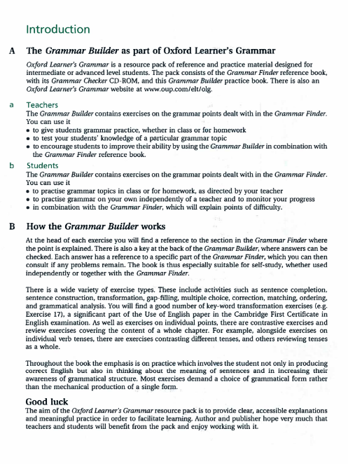 Sách Oxford Learner's Grammar PDF tải FREE - Grammar Builder