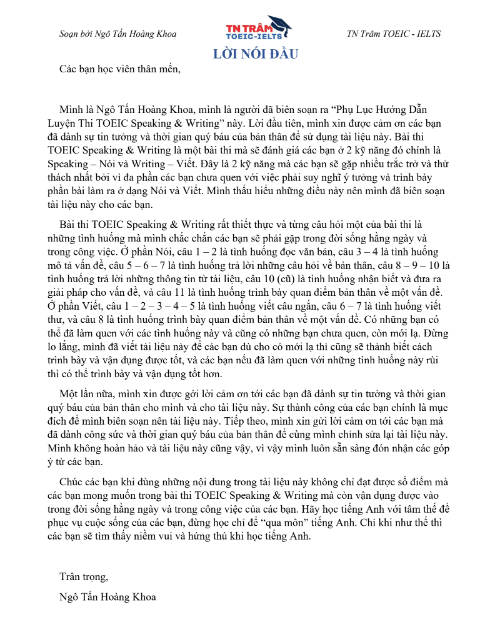 Sách TOEIC Speaking And Writing - Revision 03 Phụ Lục Hướng Dẫn Luyện Thi PDF tải FREE 4 Sách TOEIC Speaking And Writing - Revision 03 Phụ Lục Hướng Dẫn Luyện Thi PDF tải FREE