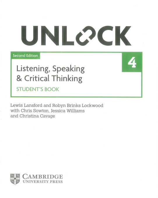 Sách Unlock 4 Second Edition Student's Book PDF tải FREE - Listening, Speaking And Critical Thinking