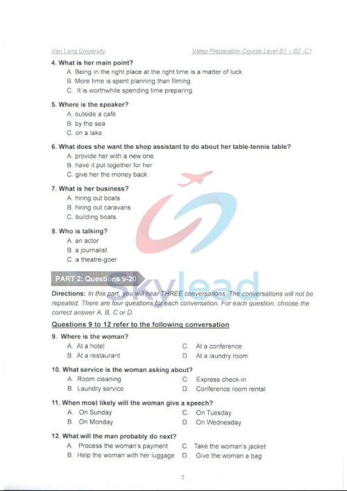Sách Vstep Preparation Course Level B1 - B2 - C1 PDF tải FREE có tiếng Việt 1