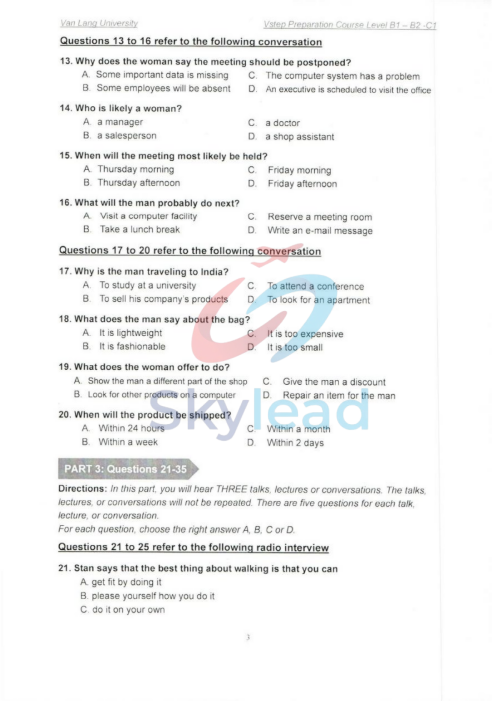 Sách Vstep Preparation Course Level B1 - B2 - C1 PDF tải FREE có tiếng Việt 2