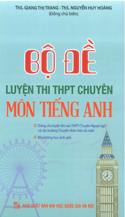 Tải FREE Bộ Đề Luyện Thi THPT Chuyên Môn Tiếng Anh PDF
