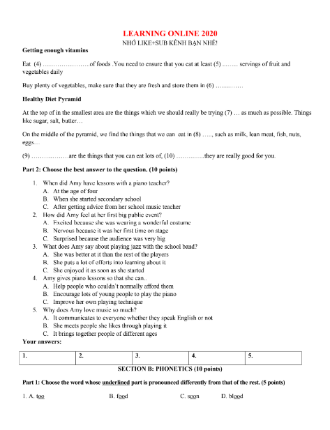 Tải FREE Các Đề Thi Học Sinh Giỏi Cấp Tỉnh Tiếng Anh 9 PDF