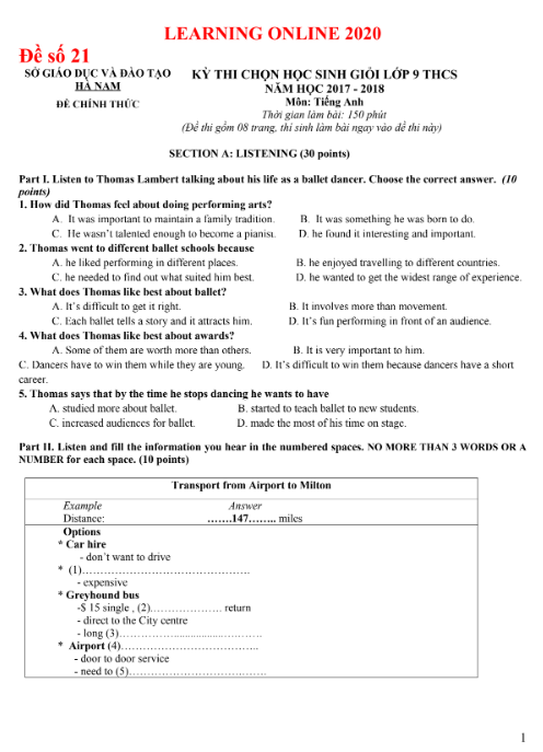 Tải FREE Các Đề Thi Học Sinh Giỏi Lớp 9 Hà Nam PDF Năm 2017 - 2018