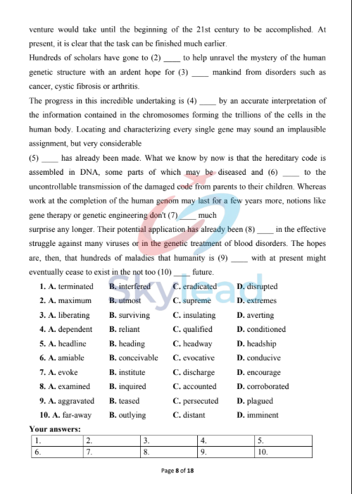 Tải FREE Đề Thi Học Sinh Giỏi Lớp 10 Duyên Hải PDF Môn Tiếng Anh Năm 2019 3