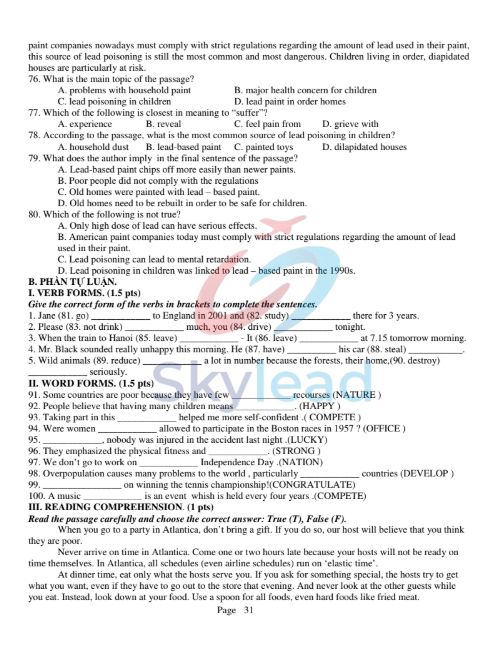 Tải FREE Đề Thi PDF Tuyển Sinh Lớp 10 THPT Chuyên Quang Trung Môn Tiếng Anh Năm 2013 - 2014 12 Tải FREE Đề Thi PDF Tuyển Sinh Lớp 10 THPT Chuyên Quang Trung Môn Tiếng Anh Năm 2013 - 2014 1