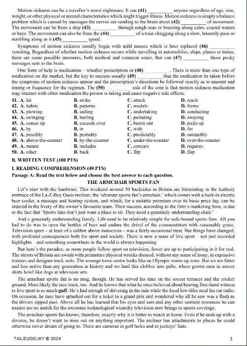 Tải FREE PDF Đề Thi Olympic Truyền Thống 30 Tháng 4 Môn Tiếng Anh Khối 10 Năm 2024