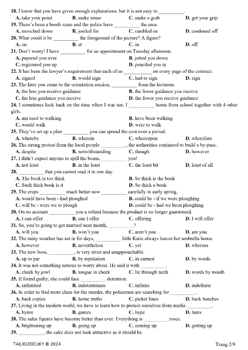 Tải FREE PDF Đề Thi Olympic Truyền Thống 30 Tháng 4 Môn Tiếng Anh Khối 11 Năm 2024