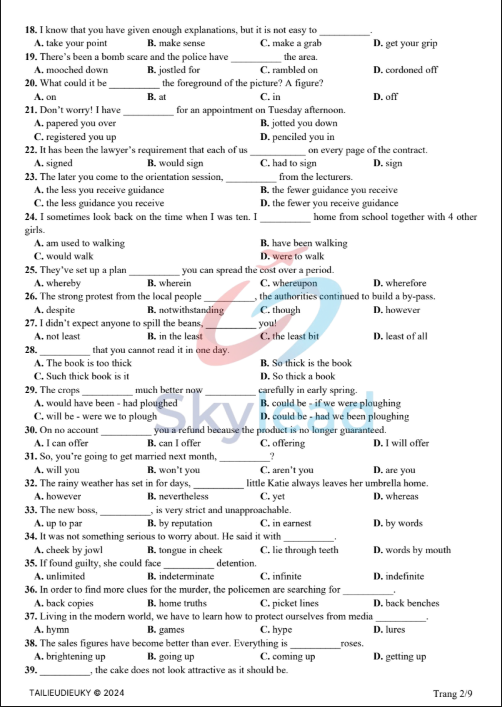 Tải FREE PDF Đề Thi Olympic Truyền Thống 30 Tháng 4 Môn Tiếng Anh Khối 11 Năm 2024 2