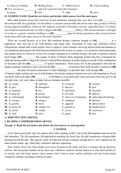 Tải FREE PDF Đề Thi Olympic Truyền Thống 30 Tháng 4 Môn Tiếng Anh Khối 11 Năm 2024