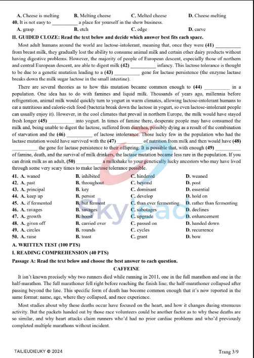 Tải FREE PDF Đề Thi Olympic Truyền Thống 30 Tháng 4 Môn Tiếng Anh Khối 11 Năm 2024 3