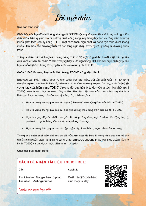 Tải FREE TOEIC Ruột Sách Siêu Tốc 1000 Từ Vựng PDF