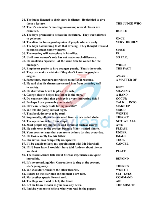 Tải FREE sách 1000 Bài Tập Chuyên Đề Viết Lại Câu PDF - Có Đáp Án 1