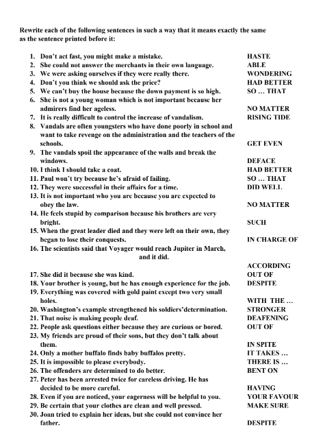 Tải FREE sách 1000 Bài Tập Chuyên Đề Viết Lại Câu PDF - Có Đáp Án