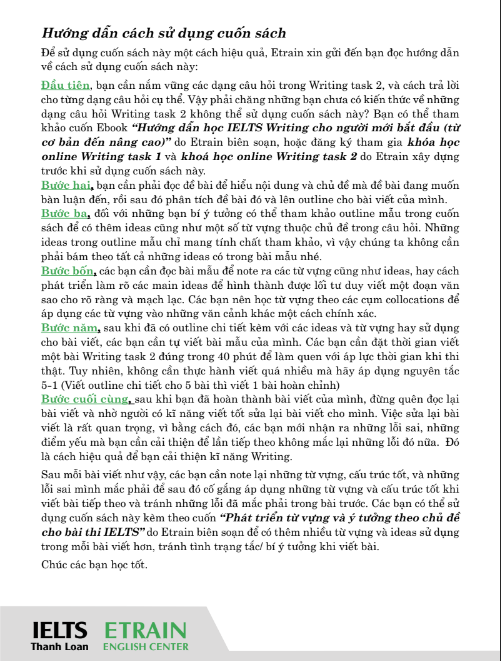 Tải FREE sách 101 Bài Mẫu IELTS Writing Task 1 và 2 PDF có tiếng Việt