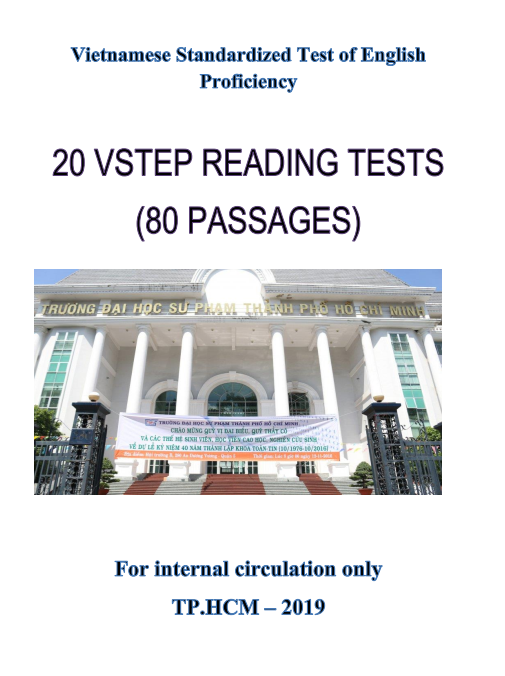 Tải FREE sách 20 Vstep Reading Tests - 80 Passages PDF có tiếng Việt