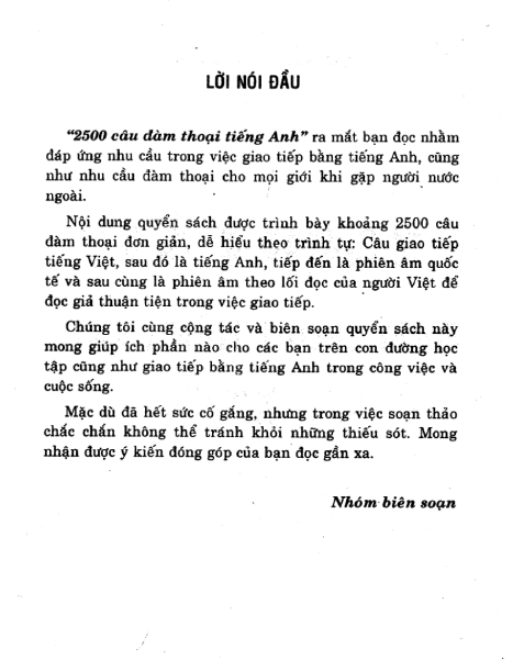 Tải FREE sách 2500 Câu Đàm Thoại Tiếng Anh PDF có tiếng Việt 3 Tải FREE sách 2500 Câu Đàm Thoại Tiếng Anh PDF có tiếng Việt