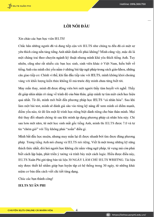 Tải FREE sách 30 Ngày Thành Thạo IELTS Writing PDF có tiếng Việt