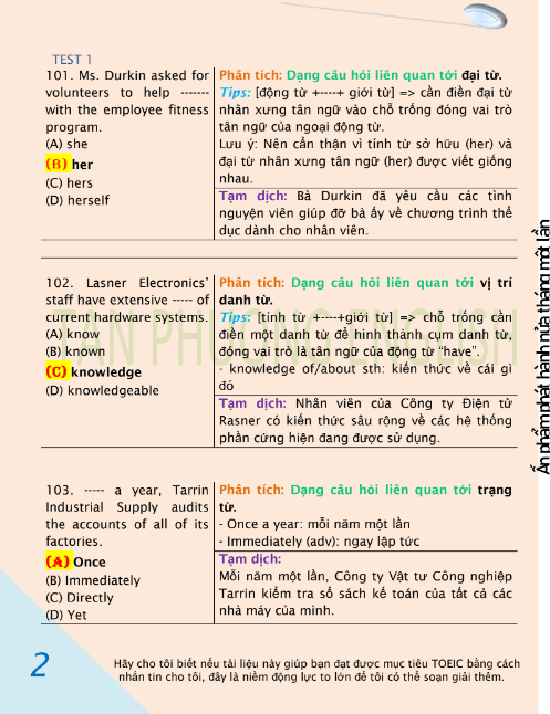 Tải FREE sách 300 Câu Luyện Đề Sát Nhất Mới Nhất - Tập Giải Đề TOEIC Analysis Volume 2 PDF có tiếng Việt 3 Tải FREE sách 300 Câu Luyện Đề Sát Nhất Mới Nhất - Tập Giải Đề TOEIC Analysis Volume 2 PDF có tiếng Việt