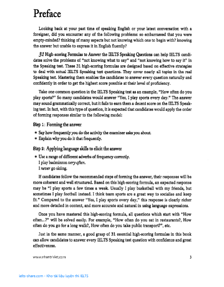 Tải FREE sách 31 High Scoring Formulas To Answer The IELTS Speaking Questions PDF 4 Tải FREE sách 31 High Scoring Formulas To Answer The IELTS Speaking Questions PDF