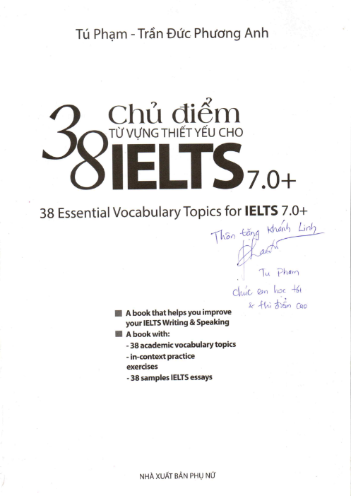 Tải FREE sách 38 Chủ Điểm Từ Vựng Thiết Yếu Cho IELTS PDF 7.0+