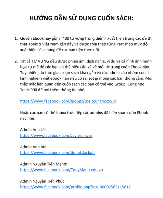 Tải FREE sách 400 Từ Vựng Toeic Cập Nhật 2018 PDF có tiếng Việt