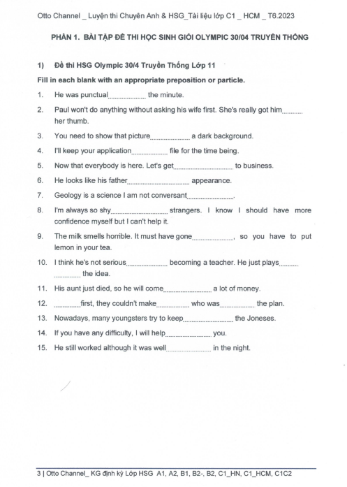 Tải FREE sách 8 Bài Tập Phrasal Verb And Prep PDF - Từ Destination C1, C2, Đề Chuyên Và HSG