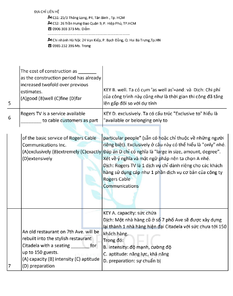Tải FREE sách Bộ Giải Chi Tiết 500 Câu TOEIC Part 5 Format 2020 PDF có tiếng Việt 3 Tải FREE sách Bộ Giải Chi Tiết 500 Câu TOEIC Part 5 Format 2020 PDF có tiếng Việt