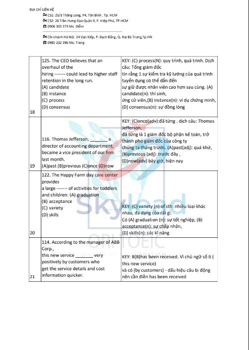 Tải FREE sách Bộ Giải Chi Tiết 500 Câu TOEIC Part 5 Format 2020 PDF có tiếng Việt 3