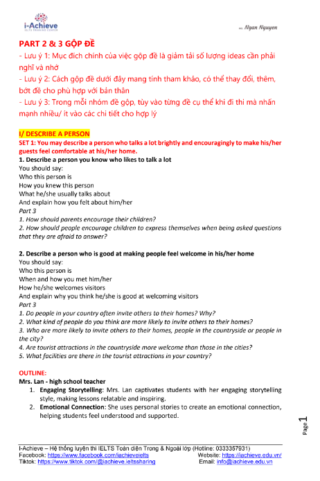 Tải FREE sách Bộ Gộp Đề Speaking Quý 1 Năm 2024 PDF