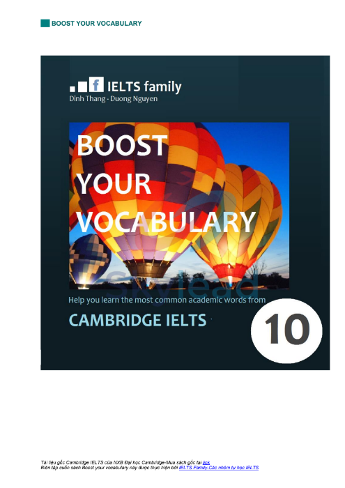 Tải FREE sách Boost Your Vocabulary Cambridge IELTS 10 PDF