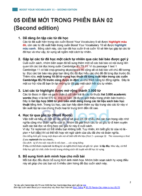 Tải FREE sách Boost Your Vocabulary Cambridge IELTS 11 PDF - Second Edition