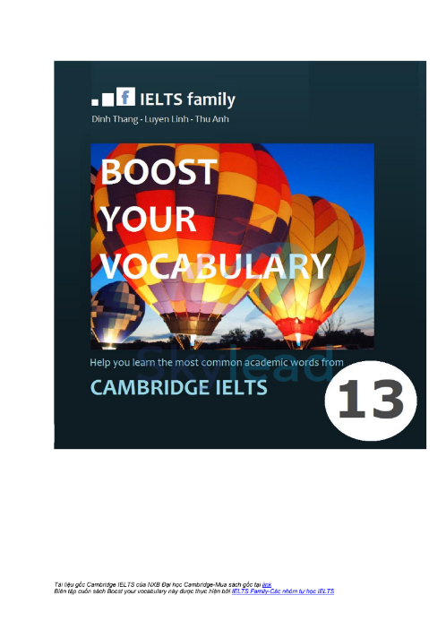 Tải FREE sách Boost Your Vocabulary Cambridge IELTS 13 PDF