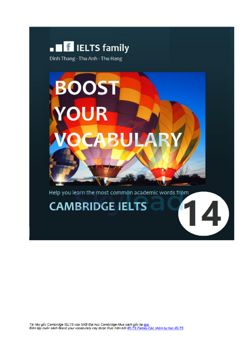 Tải FREE sách Boost Your Vocabulary Cambridge IELTS 14 PDF