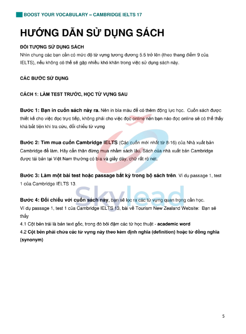 Tải FREE sách Boost Your Vocabulary Cambridge IELTS 17 PDF - Second Edition