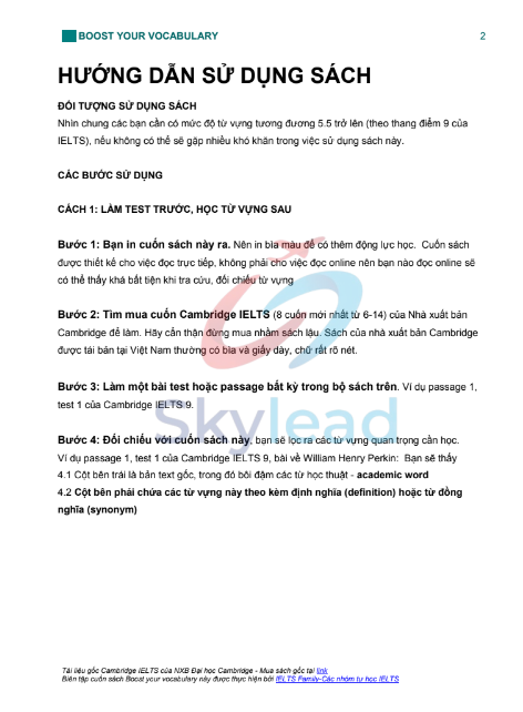 Tải FREE sách Boost Your Vocabulary Cambridge IELTS 9 PDF - Second Edition