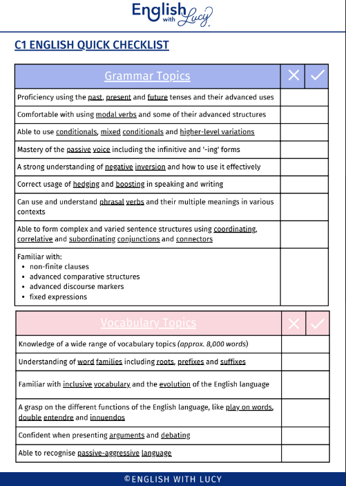 Tải FREE sách C1 Advanced Level Of English PDF - All The Grammar And Vocabulary Points You Must Learn