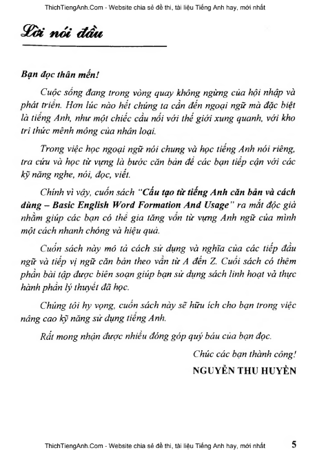 Tải FREE sách Cấu Tạo Từ Tiếng Anh - Căn Bản Và Cách Dùng PDF có tiếng Việt 3 Tải FREE sách Cấu Tạo Từ Tiếng Anh - Căn Bản Và Cách Dùng PDF có tiếng Việt