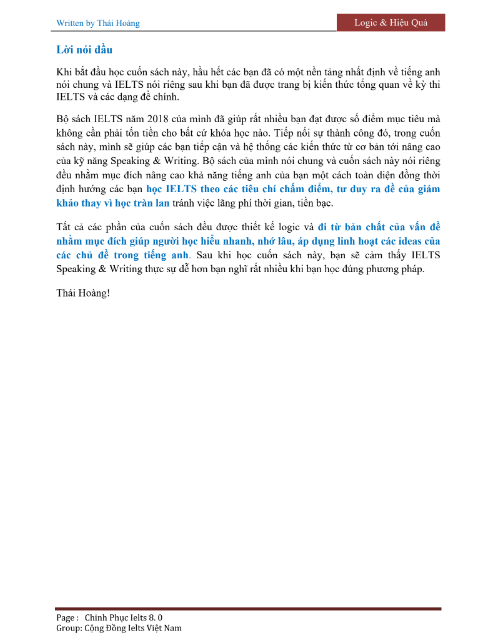 Tải FREE sách Chinh Phục IELTS Writing - Thái Hoàng PDF