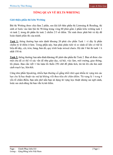 Tải FREE sách Chinh Phục IELTS Writing - Thái Hoàng PDF