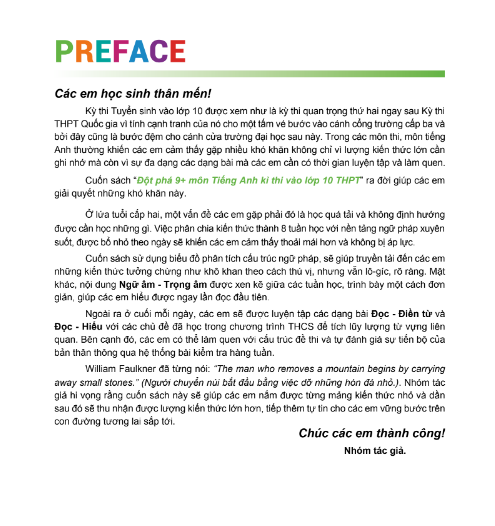 Tải FREE sách Đột Phá 9+ Môn Tiếng Anh PDF - Kì Thi Vào Lớp 10 THPT