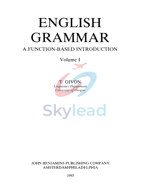 Tải FREE sách English Grammar PDF - A Function-Based Introduction 1