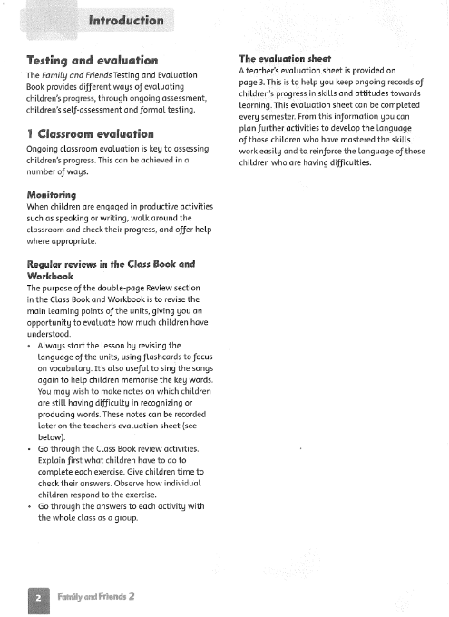 Tải FREE sách Family And Friends 2 PDF - Testing And Evaluation Book