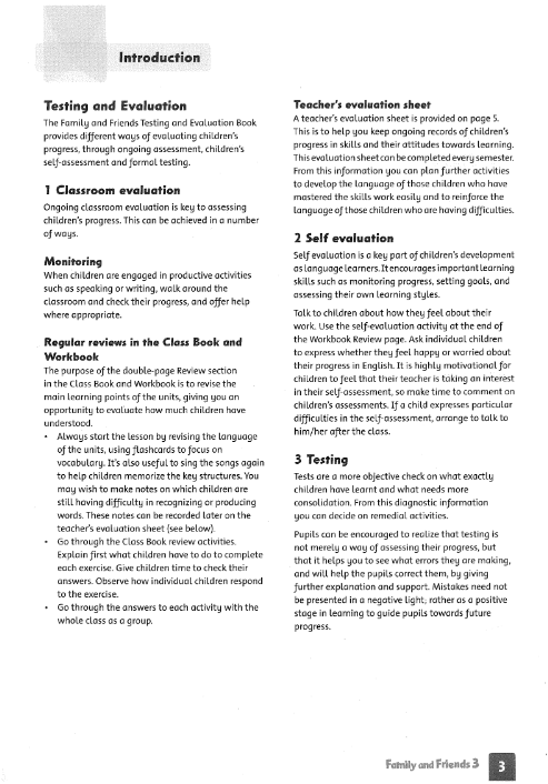 Tải FREE sách Family And Friends 3 PDF - Testing And Evaluation Book