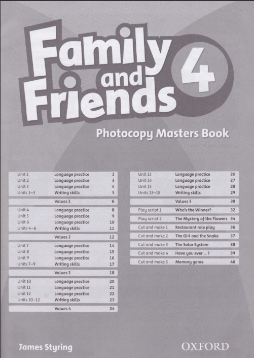 Tải FREE sách Family And Friends 4 PDF - Photocopy Masters Book
