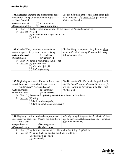 Tải FREE sách Giải Chi Tiết 300 Câu Hỏi Part 5 PDF có tiếng Việt 3 Tải FREE sách Giải Chi Tiết 300 Câu Hỏi Part 5 PDF có tiếng Việt